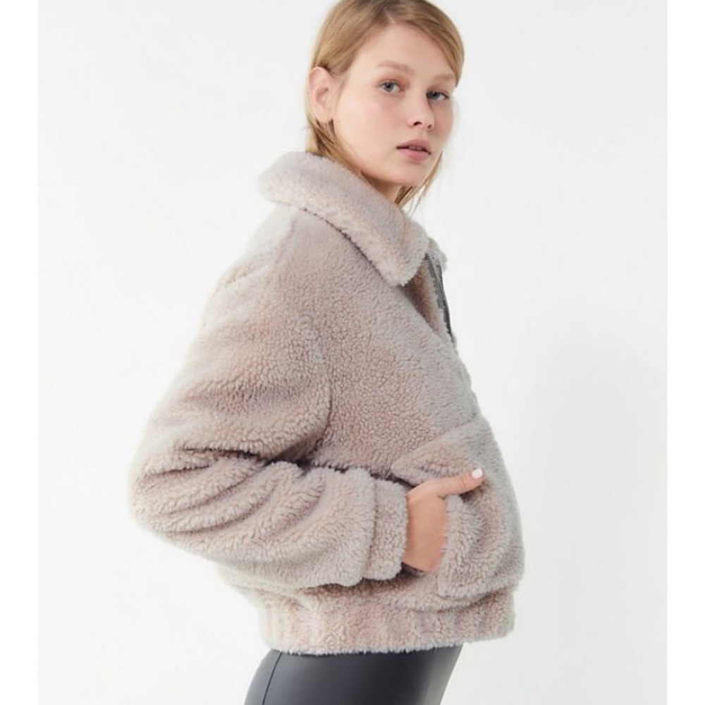 Urban Outfitters Cropped teddy jacket
